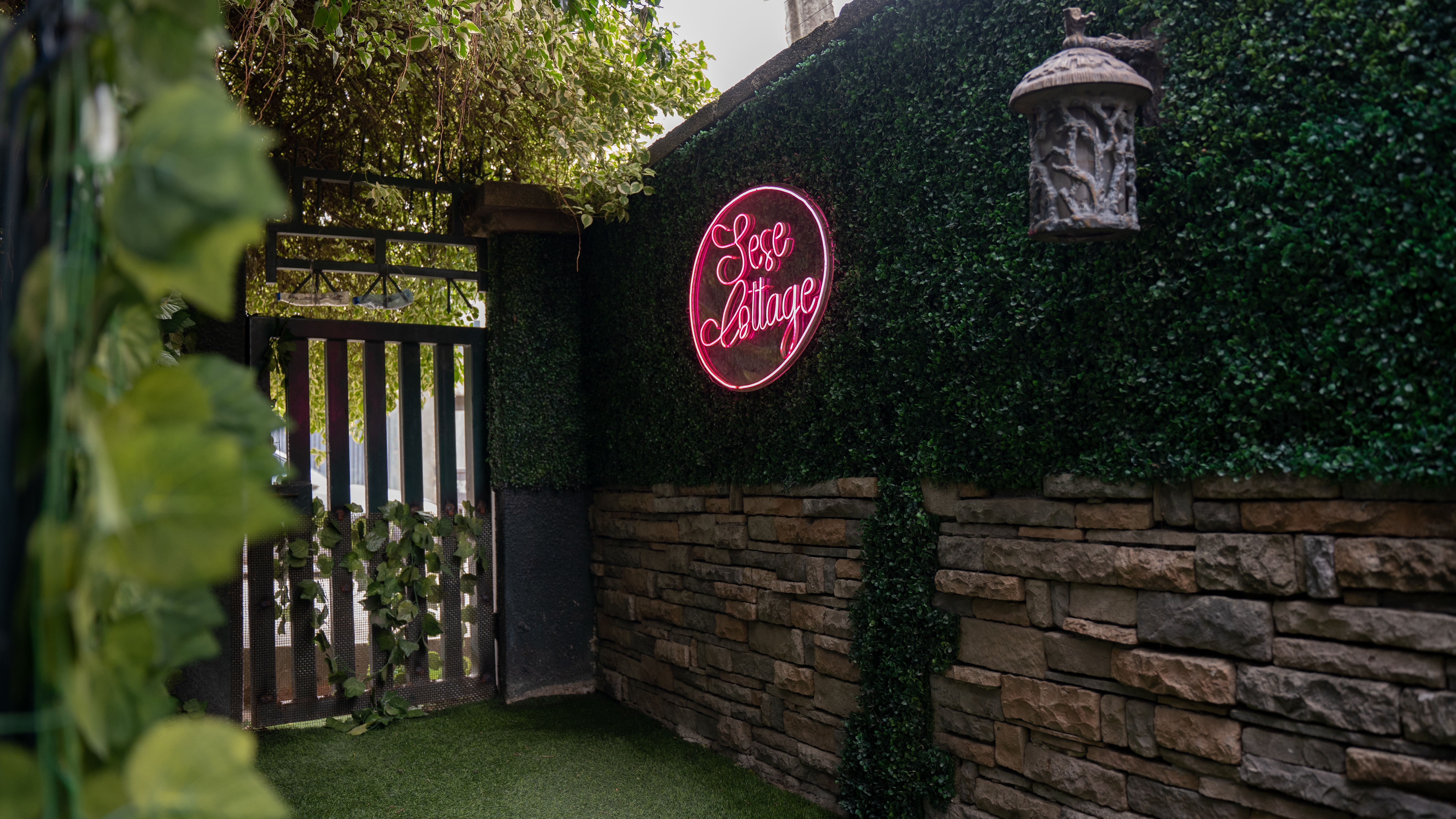 This is the garden entrance to Sese Cottage